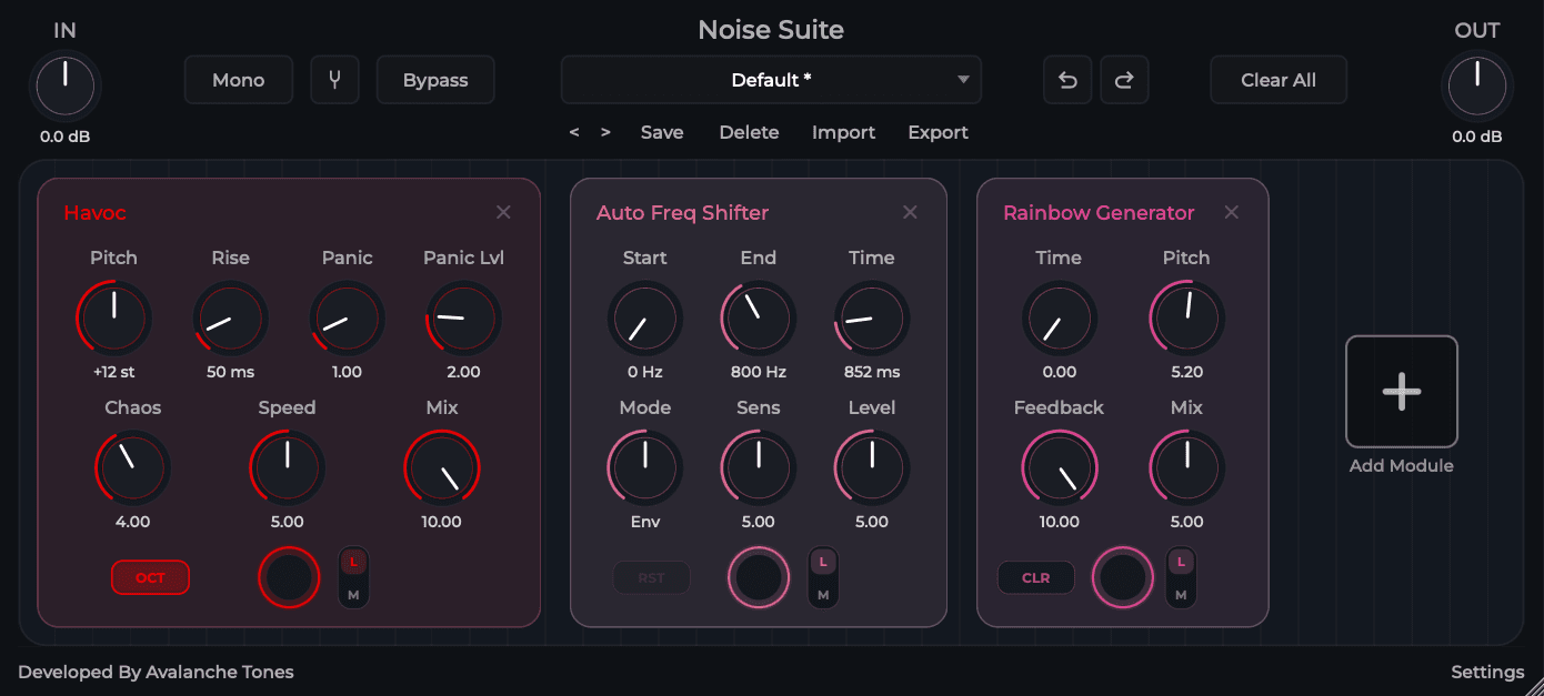 Noise Suite plugin interface